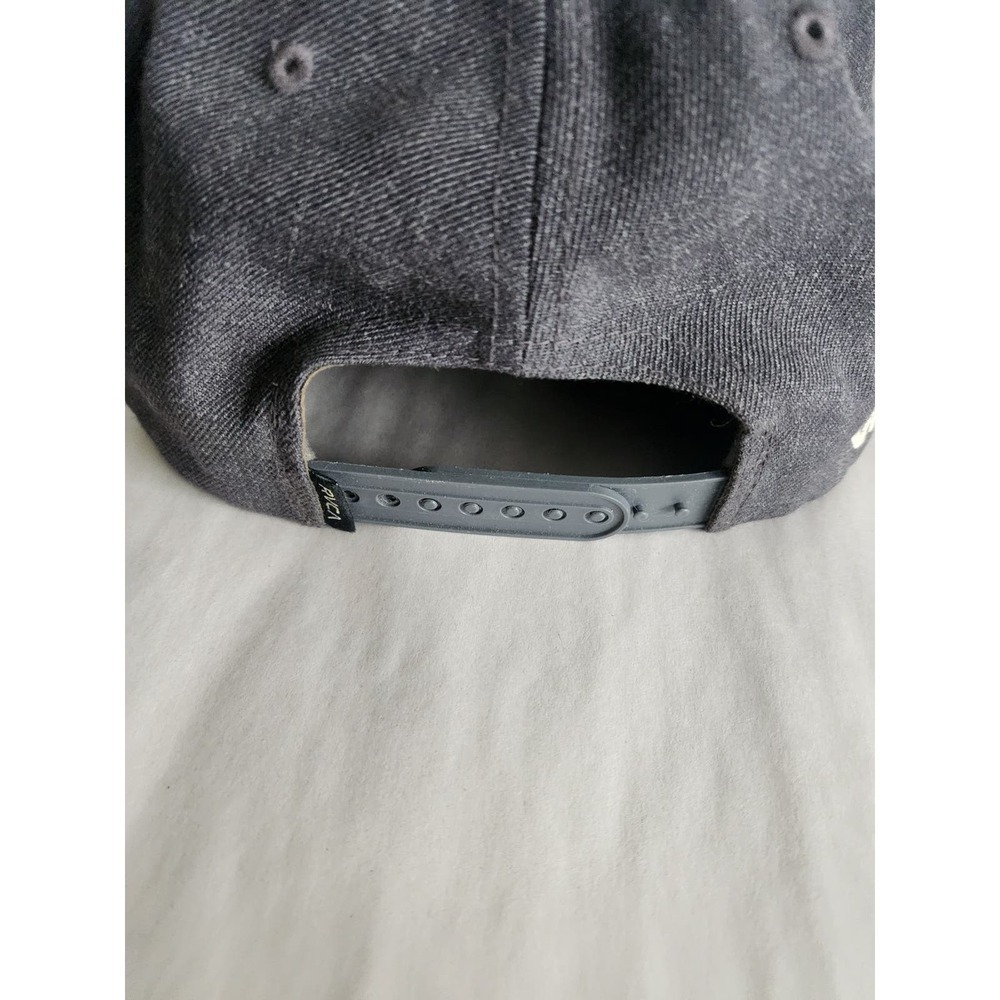 RVCA snap back trucker ball cap wool blend adjustable grey logo light wear OS - Picture 4 of 6